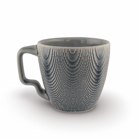 Curve Mug with Tactile Surface and Wiggle Handle
