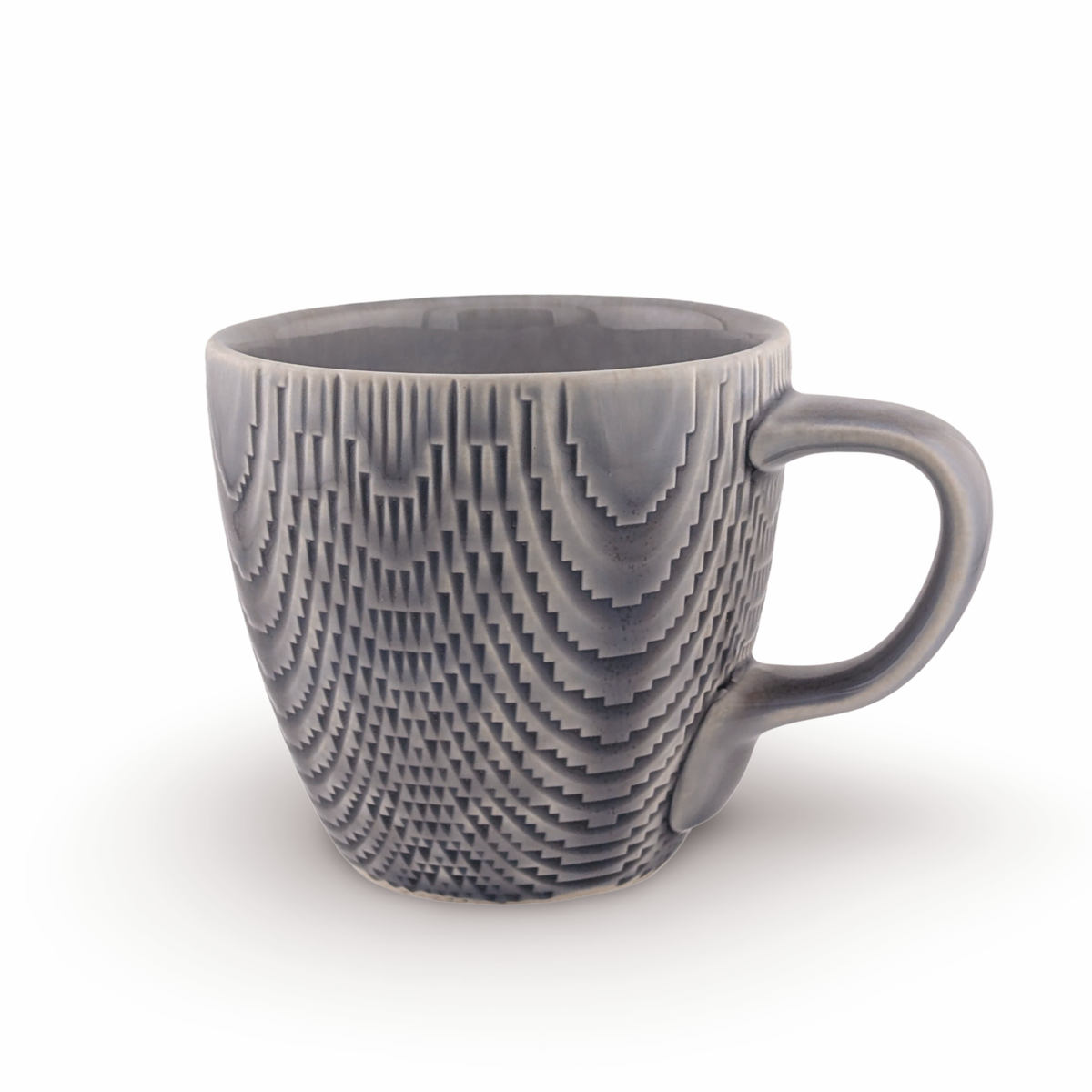 Curve Mug with Knockdown Surface and Wide Handle