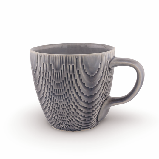 Amethyst Mug with Knockdown Texture and Wide Handle