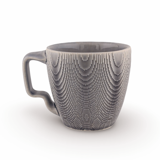Amethyst Mug with Tactile Texture and Wiggle Handle