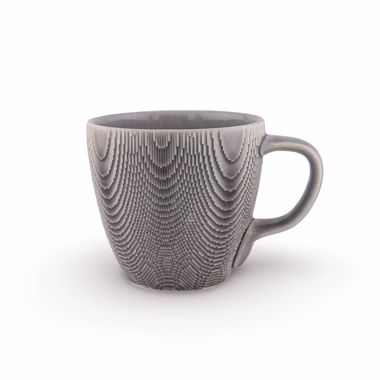 Amethyst Mug with Tactile Texture and Wide Handle
